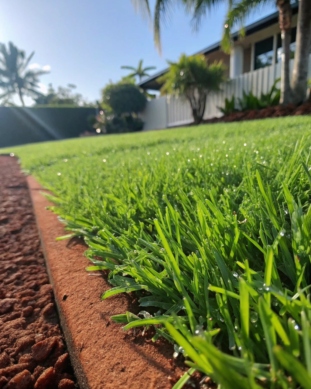 Fresh-cut turf rolls stacked on a pallet, ready for delivery