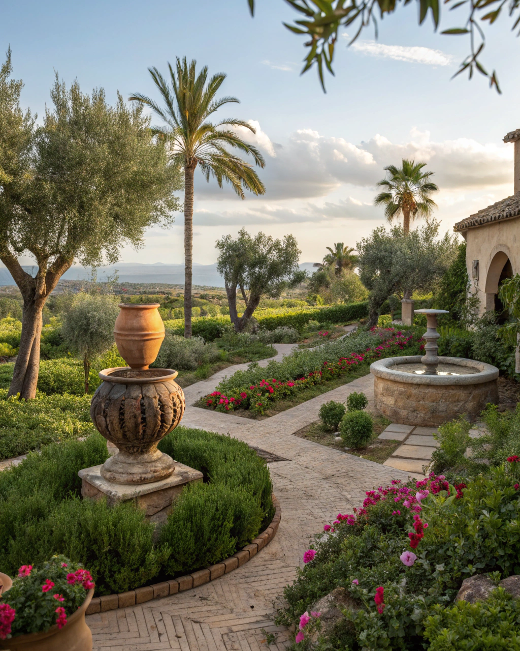 Mediterranean-style garden landscaping for a Central Queensland property