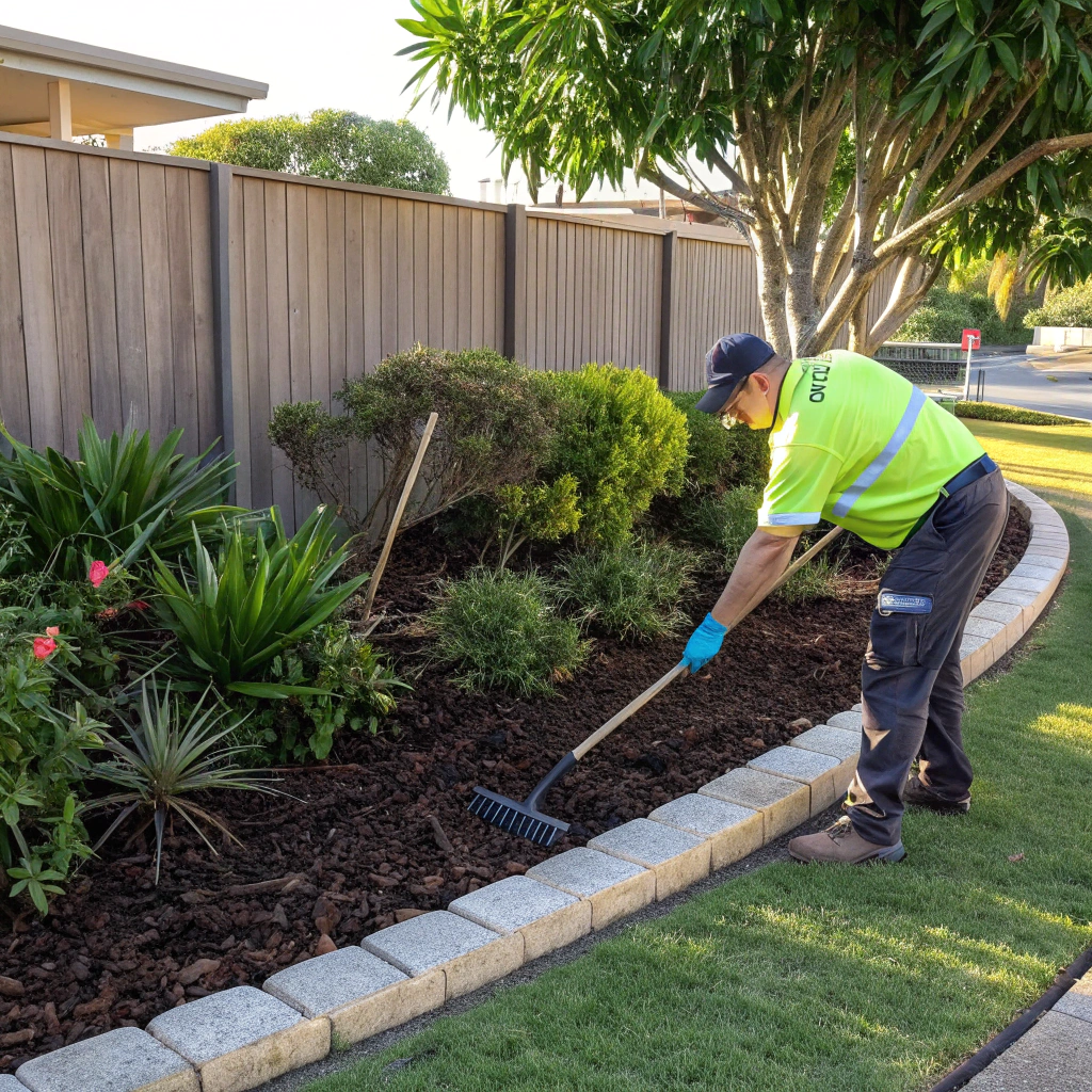 Professional mulch installation as part of ongoing garden maintenance