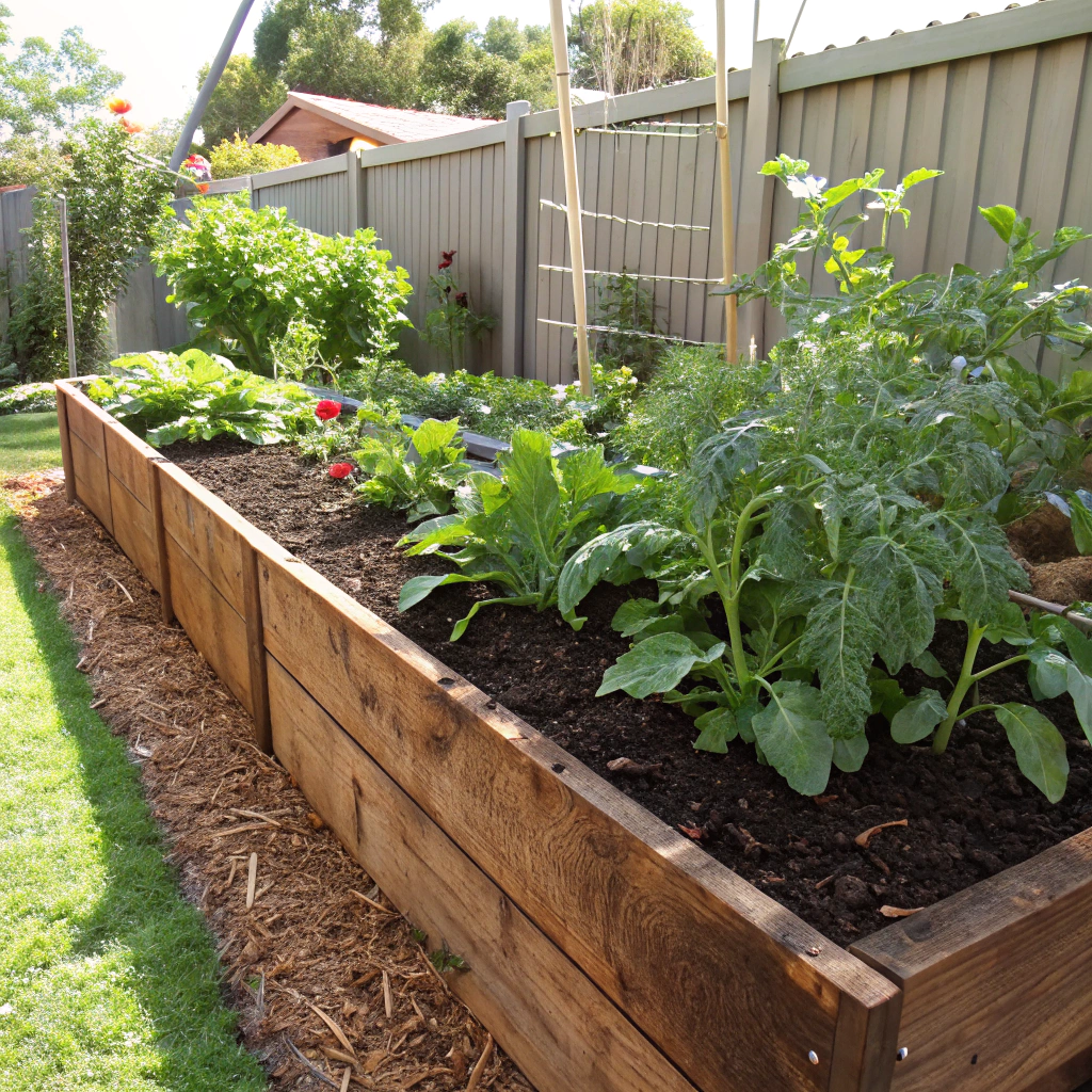 Thriving vegetable garden grown in premium Rockhampton garden soil
